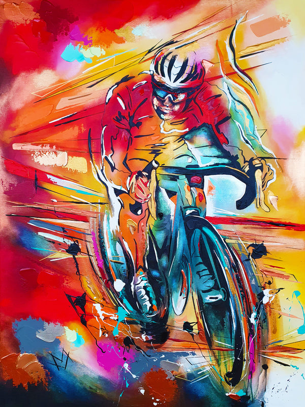 Bicycle races are coming your way... 90 cm x 120 cm
