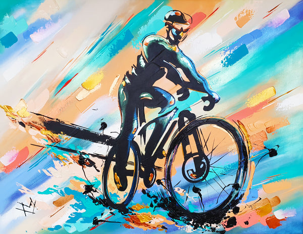 IT'S NOT JUST A BICYCLE RACE, IT'S A JOURNEY. EVEN TO PAINT IT! 100 CM X 130 CM